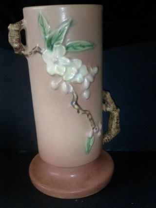 Lovely Vintage Roseville Pottery Pink Apple Blossom Vase 387 - 9 C 1949