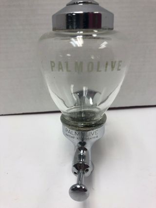 Vintage Palmolive Metal Soap Dispenser Pat No.  1904756 Glass Globe Dispenser 3