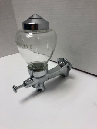 Vintage Palmolive Metal Soap Dispenser Pat No.  1904756 Glass Globe Dispenser 5