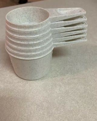 Vintage Speckled Tupperware Measuring Cups Full Set