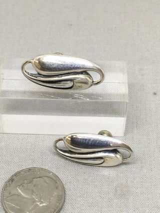 Vintage Sterling Silver 1” Screw Back Earrings 5.  03g (26 - 22)