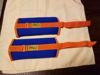 Vintage Everlast Blue & Orange 2 Lb Velcro Ankle Weights,  Retro,  Unique