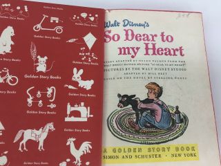 Walt Disney ' s So Dear to My Heart Golden Story Book Vintage 12 Cent 1950 5