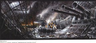 Pearl Harbor Movie Production Art Shipwreck Guy Dyas Conceptual Vintage 11x17