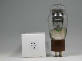 Rca Vt - 25 10 Vintage Vacuum Tube Flat Black Plates Bottom D Getter (test 92)
