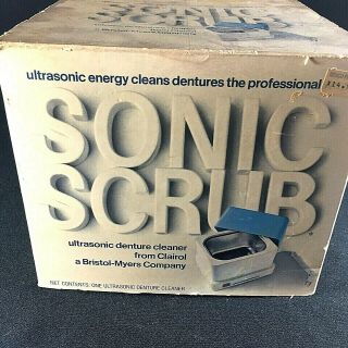 Sonic Scrub Vintage Denture Cleaner Nib Ultrasonic Professional Cleaner Jewelry
