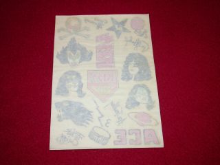 Vintage 1977 Kiss Alive Ii Temporary Tattoo Sheet - Casablanca -