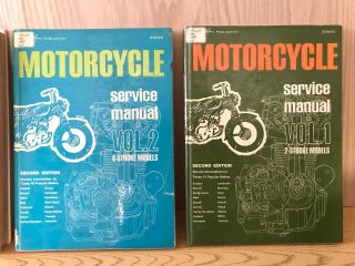 2 Stroke & 4 Stroke 1968 Vintage Motorcycle Repair Books Vol.  1 & 2