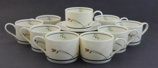 16 Pc Vtg Gorham Ariana Town & Country Fine China Porcelain Teacups & Saucers