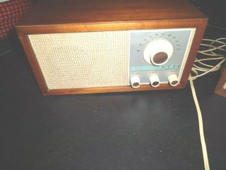 KLH Model Twenty One Henry Kloss MCM 21 FM Radio w/ Wood Case,  Extra Speaker 2