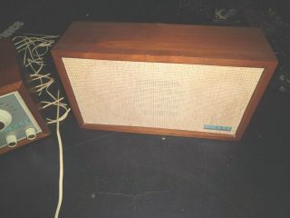 KLH Model Twenty One Henry Kloss MCM 21 FM Radio w/ Wood Case,  Extra Speaker 3