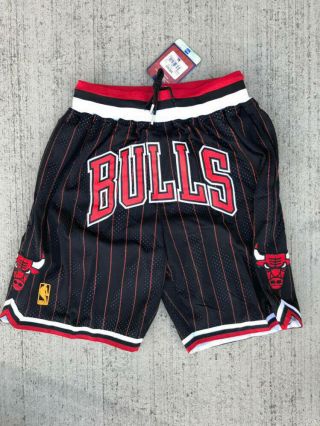 Nwt Chicago Bulls Just Don Pinstripe Black Vintage Basketball Shorts