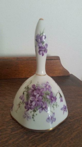 Vintage Bone China Hammersley Collectible Bell.  Victorian Violets.  H23