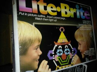 Vintage Lite Brite 1990 With Box & Pegs,  Light Up Toy Milton Bradley