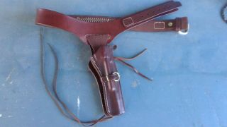 Vintage Triple K Fast Draw Leather (22 Cal. ) Pistol Holster And Long Belt