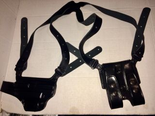 Vintage Galco Miami Classic Shoulder Holster Black Leather G169 Wcd 446b Scl24b