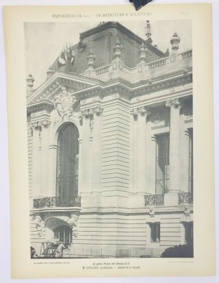 Paris 1900 Palais des Beaux - Arts.  Architecture et Sculpture Portfolio 120 Plates 5