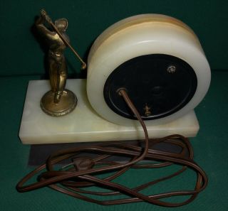 Vintage Golf Trophy: Electric Marble Desk / Mantle Clock: 4