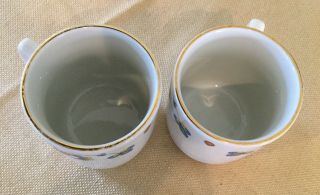 2 Vintage Porsgrund Farmers Rose Mugs Cups Coffee Gold Trim Square Handle Norway 6