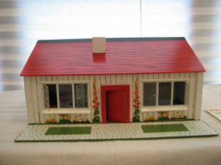 Vintage Wood Doll House Cottage Made In Great Britain Park Toy 1960 