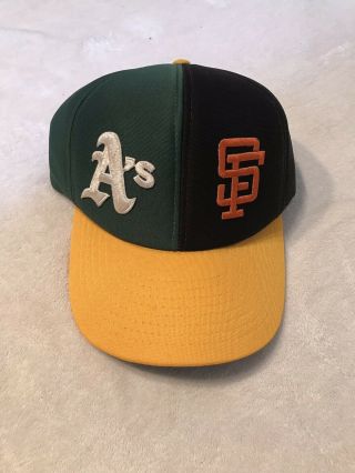 Vintage 1989 World Series Battle Of The Bay Giants Vs A’s Snapback Cap Hat