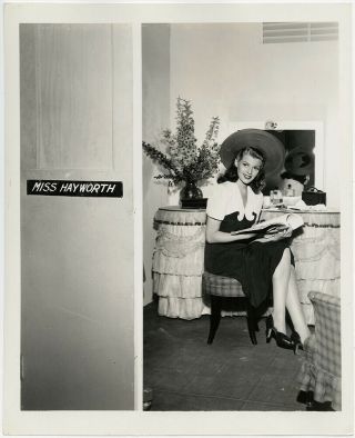 Rita Hayworth Reading Script Dressing Room Vintage You 
