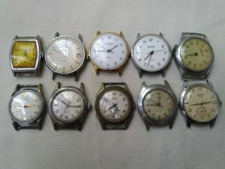 Joblot Vintage Gents Watches Spares/repairs Rotary Everite Lanco