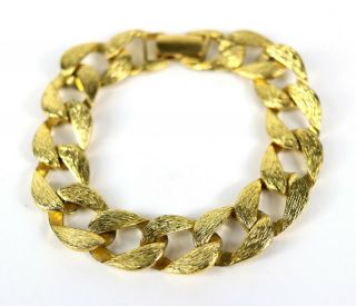 Vintage Signed Napier Gold Tone Chunky Oval Chain Link 8 " Tennis Bracelet 26.  6g