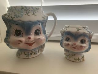 Vintage Lefton “ Miss Priss Kitty Cat” Mug & Egg Cup