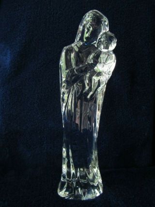 Baccarat Madonna With Child - Nativity Mother And Child France Crystal Vintage