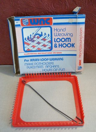 Vintage Wnc Hand Weaving Pot Holder Loom And Hook