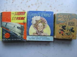 Three 1930s Big Little Books - Silver Streak,  Mickey Mouse,  Shirley Temple