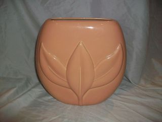 Vintage 1982 Jaru Pottery Flower Vase Tulip California Peach