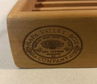 Vintage 24 CD Holder Napa Valley Box Company Wood Media Tabletop Display Storage 2