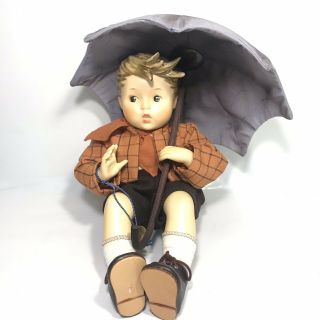 Hummel Goebel Umbrella Boy Doll Porcelain Danbury Vintage 10”