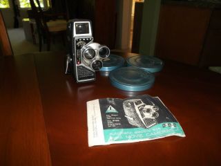 Tower 9189 Vintage 8mm Movie Camera With Camera Book And 3 Film Covers