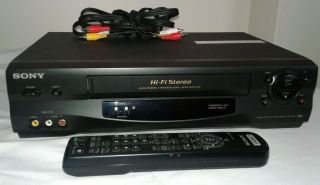 & Sony Slv - N55 Vhs Vcr Player Recorder With Remote