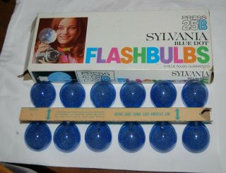 Sylvania Blue Dot Press 25b Flashbulbs - Fill Box Of 12 Bulbs