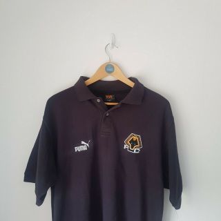 Vintage Wolverhampton Wanderers Polo Shirt Large Old Puma Sponser