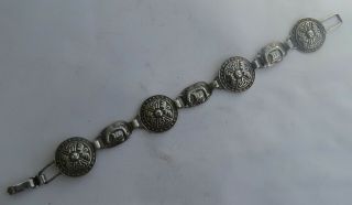 Vintage Scottish Sterling Silver Celtic Bracelet By Robert Allison C.  1953