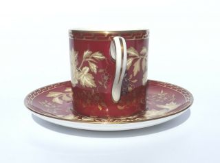 Vintage Wedgwood Porcelain - Ruby Tonquin Pattern - Coffee Can & Saucer 4