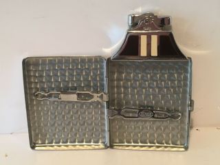 Vintage 1930 ' s - 1940 ' s Art Deco Enamel Ronson Mastercase Cigarette Case Lighter 2