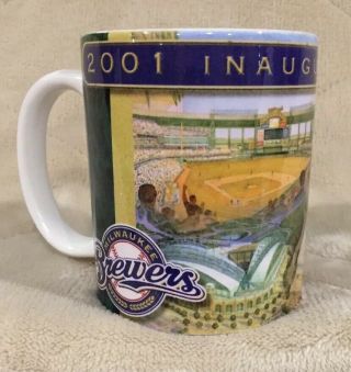 Vtg 2001 Milwaukee Brewers Miller Park Inaugural Season Ceramic Coffee Mug Cup