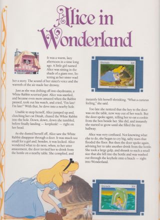 Us Vintage Classic Disney Movie Collectors Stamp Panels Alice In Wonderland