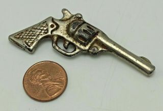Vintage Die Cast Miniature Pistol Revolver Toy Gun 2 1/2”