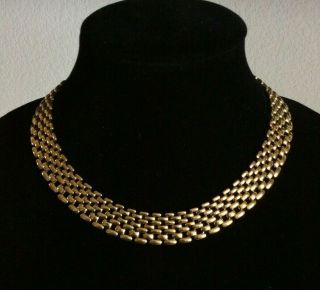 Vtg Signed Napier Gold Tone Chain Link Choker Collar Necklace Bracelet 2 Pc Set 2