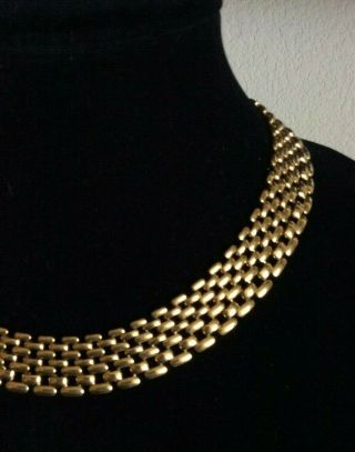 Vtg Signed Napier Gold Tone Chain Link Choker Collar Necklace Bracelet 2 Pc Set 3