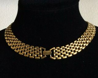Vtg Signed Napier Gold Tone Chain Link Choker Collar Necklace Bracelet 2 Pc Set 4