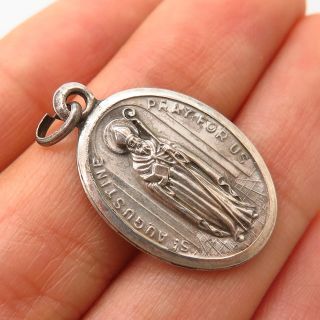 925 Sterling Silver Vintage Old Stock St.  Augustine Religious Charm Pendant