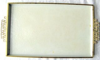 Vintage Moire Glaze Kyes Hand Made Rectangular White Tray Pasadena Ca L6